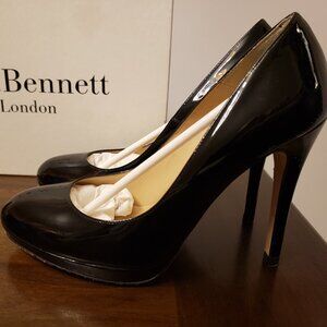 L.K. Bennet Black patent pumps